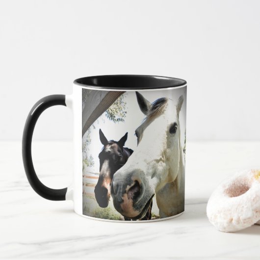 Personaliseren - paardenvrienden met paardenpest mok (Met donut)