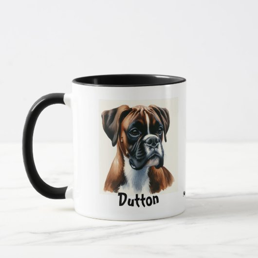 Personaliseren / Schattigee Boxer Waterverf Portri Mok (Links)