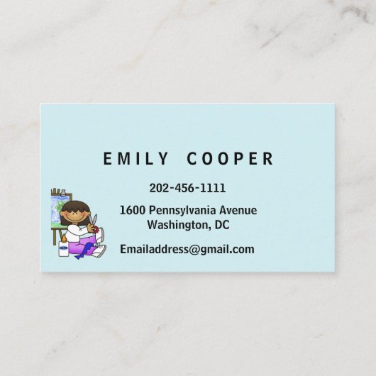 Personaliseren van dagleraar overdag visitekaartje (Achterkant)