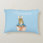 Personaliseren Voeg Naam Peter het konijn toe Accent Kussen (Achterkant)