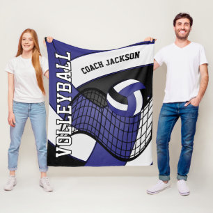 Personaliseren - Volleybal 🏐 design - Donkerblauw Fleece Deken