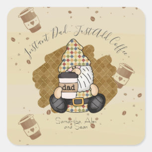 Personaliseren voor Koffee Lover Pa VINTAGE Vierkante Sticker