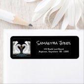 Personaliseren: White Swans Mirror Afbeelding Etiket (Insitu)