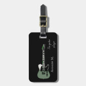 Personaliserende elektrogitaar/gitarist bagagelabel (Voorkant verticaal)