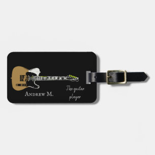 Personaliserende elektrogitaar/gitarist bagagelabel