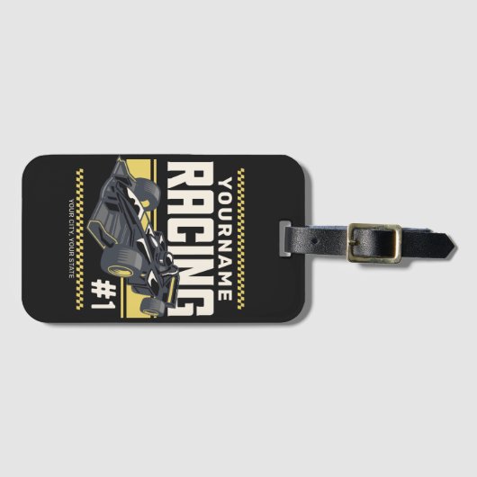 Personaliseringsteam Fast Race-autorijstuurprogram Bagagelabel (Voorkant (horizontaal))