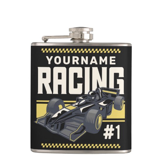 Personaliseringsteam Fast Race-autorijstuurprogram Heupfles (Voorkant)