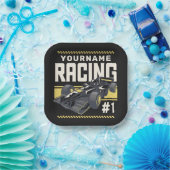 Personaliseringsteam Fast Race-autorijstuurprogram Papieren Bordje (Feest)