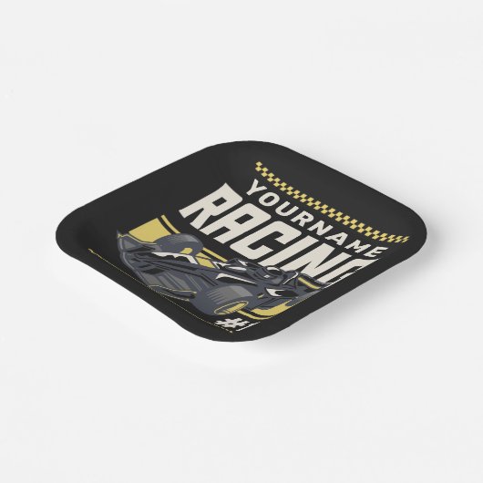 Personaliseringsteam Fast Race-autorijstuurprogram Papieren Bordje (Gebogen)