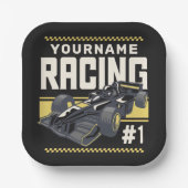 Personaliseringsteam Fast Race-autorijstuurprogram Papieren Bordje (Voorkant)