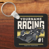 Personaliseringsteam Fast Race-autorijstuurprogram Sleutelhanger (Voorkant)