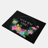 Personalisierbar Flamingo Hawai Deurmat (Schuin)