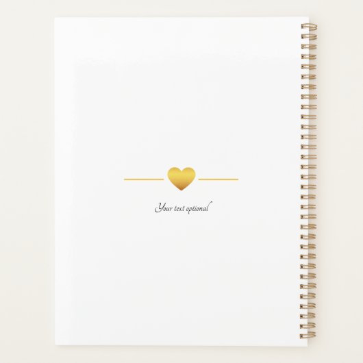 Personalisierbar Foto Schwarz Weiß Hochzeit Planner (Achterkant)