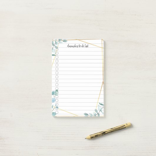 Personalisierbar Greenery liniert Post-it® Notes (Op bureau)