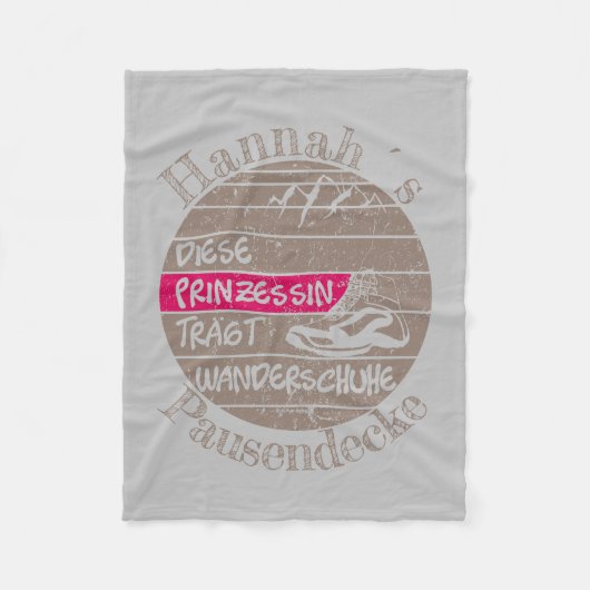 personalisierbar Name Prinzessin Wanderschuhe Fleece Deken (Voorkant)