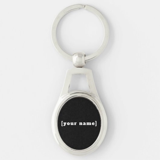 personalisierbar schwarz weiss mit Deinem Namen Sleutelhanger (Voorkant)