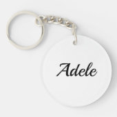 personalisierbar Vorname Adele schwarz weiß Sleutelhanger (Voorkant)