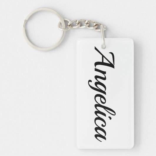 personalisierbar Vorname Angelica schwarz weiß Sleutelhanger (Voorkant)