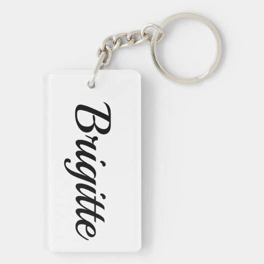 personalisierbar Vorname Brigitte schwarz weiß Sleutelhanger (achterkant)