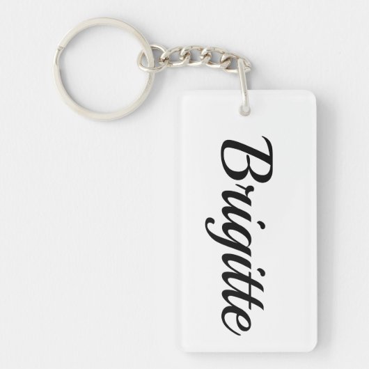 personalisierbar Vorname Brigitte schwarz weiß Sleutelhanger (Voorkant)