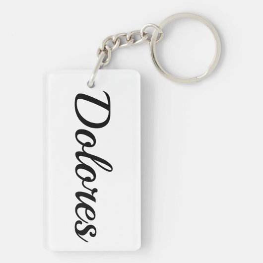 personalisierbar Vorname Dolores schwarz weiß Sleutelhanger (achterkant)