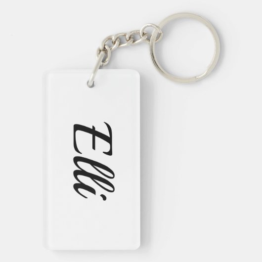 personalisierbar Vorname Elli schwarz weiß Sleutelhanger (achterkant)