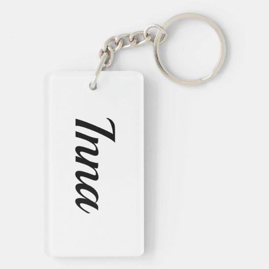 personalisierbar Vorname Inna schwarz weiß Sleutelhanger (achterkant)