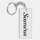 personalisierbar Vorname Samira schwarz weiß Sleutelhanger (Voorkant Links)