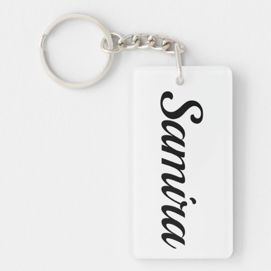 personalisierbar Vorname Samira schwarz weiß Sleutelhanger (Voorkant)