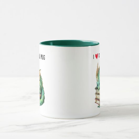Personalisierbare "I love Dragons & Books" Mok (Midden)