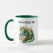 Personalisierbare "I love Dragons & Books" Mok (Links)