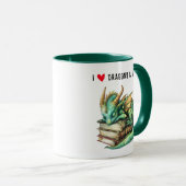 Personalisierbare "I love Dragons & Books" Mok (Voorkant rechts)