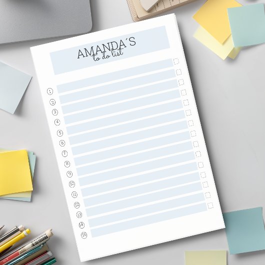 Personalisierbare Modern Blau Weiß Post-it Klebeze Post-it® Notes