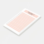 Personalisierbare Modern Pfirsich Weiß Post-it® Notes (Schuin)