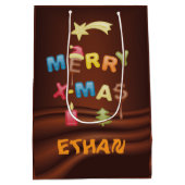 personalisierbare weihnachtliche  medium cadeauzakje (Achterkant)