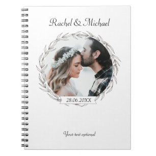 Personalisierbarer Foto Hochzeits notizblock Notitieboek