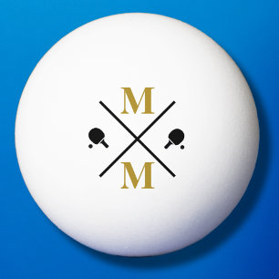personalisiert Monogramm Gold Pingpongballen