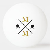 personalisiert Monogramm Gold Pingpongballen (Voorkant)