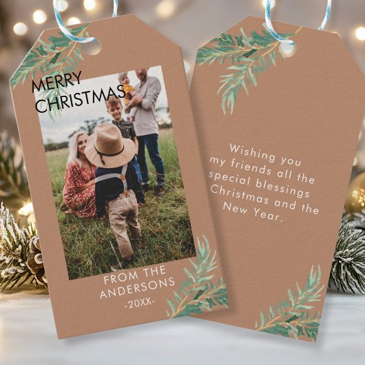 Personalisierte Photo Weihnachts- Geschenkanhänger Cadeaulabel