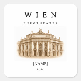 Personalisierte Wien Burgtheater | Name & Jahr Vierkante Sticker