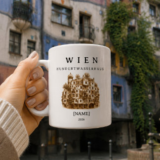 Personalisierte Wien Hundertwasserhaus Tasse Koffiemok