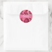 personalisierter Name mit Rosen Ronde Sticker (Tas)