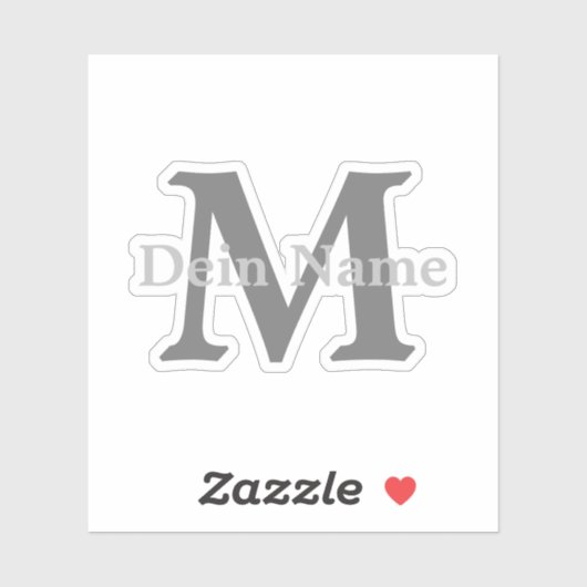 Personalisiertes Monogramm und Name Aufkleber Sticker (Vel)
