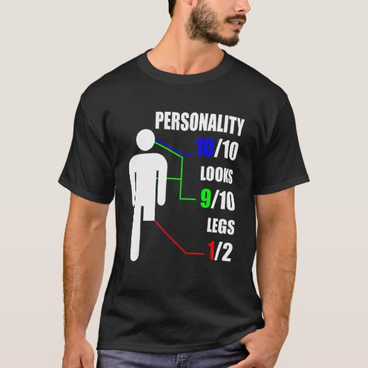 Personaliteit ziet been Amputatie Handicap Amputee T-shirt (Voorkant)