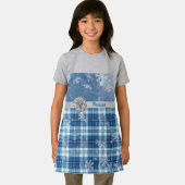 Personaliza Navidad Elegante Cuadriculado Azul Schort (Insitu)