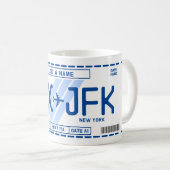 Personalizable Boarding Pass Mug for Travel Fans (Devant droit)