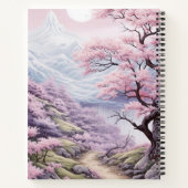 Personalizable Cherry Blossom Landscape Notitieboek (Achterkant)