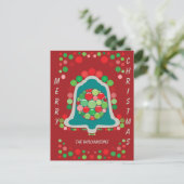 Personalizable Editable Bell Christmas/Holiday Briefkaart (Staand voorkant)