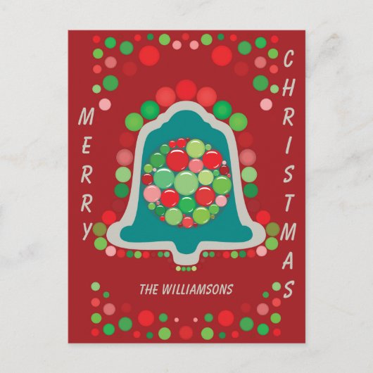 Personalizable Editable Bell Christmas/Holiday Briefkaart (Voorkant)