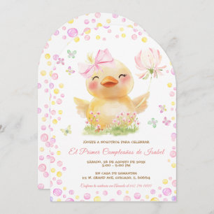 Personalizadas Primer Cumpleaños Niña Con Patito Kaart